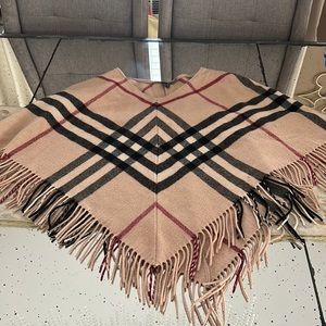 Womans Burberry fringe poncho O/S